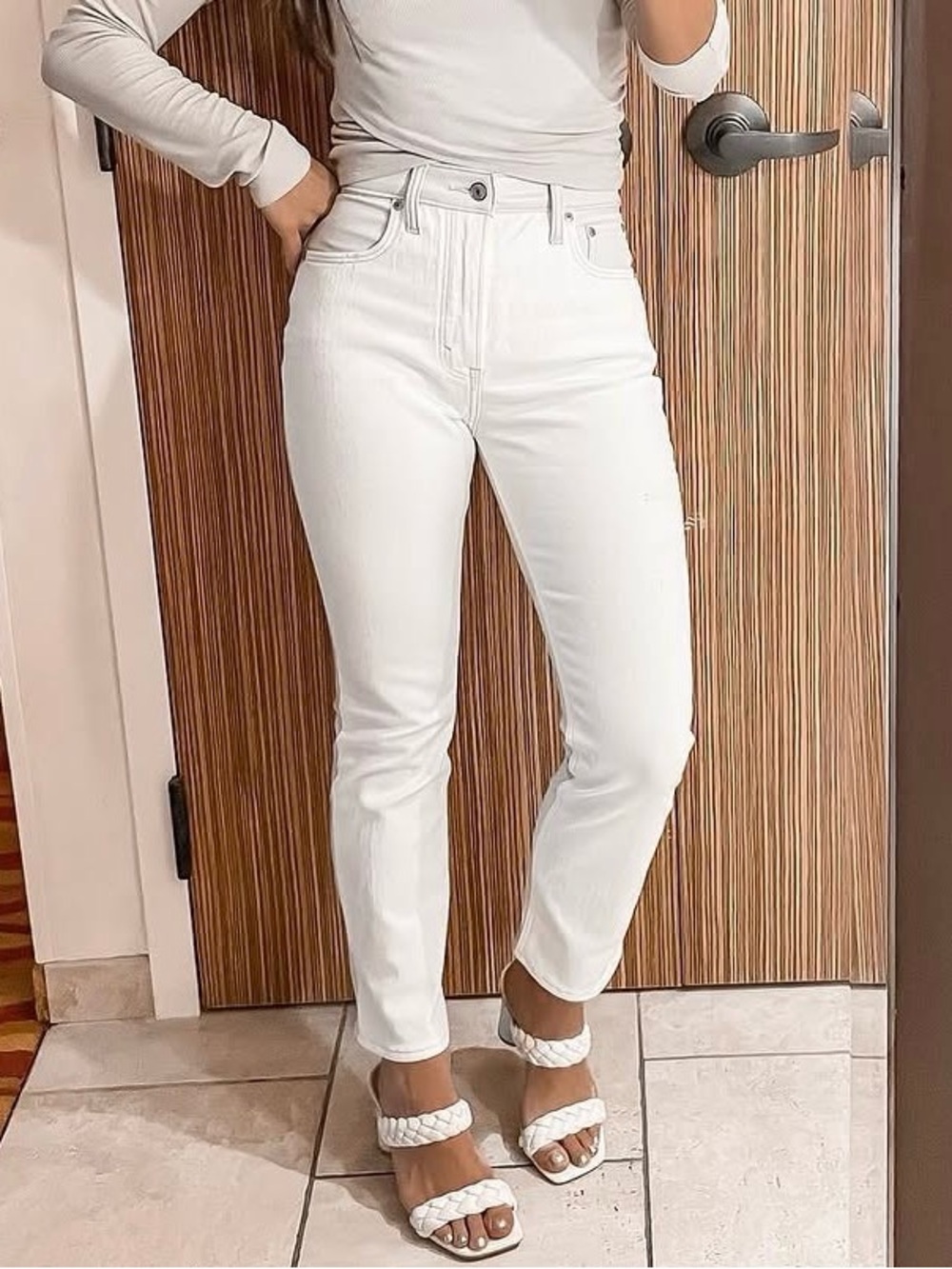 Classic High-Rise White Women's Jeans